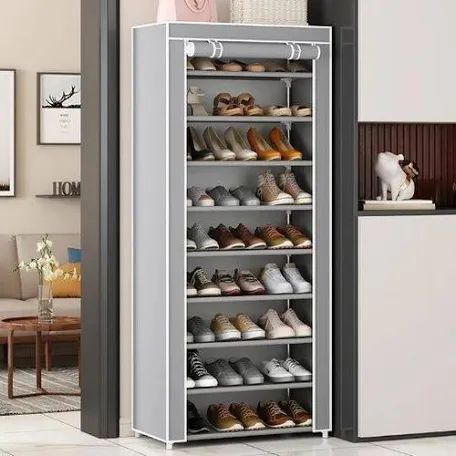 Tall Fabric Door Shoe Rack Organizer